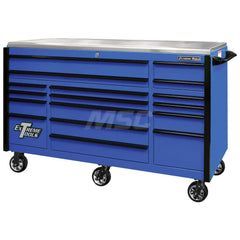 Tool Roller Cabinet: 17 Drawers Blue & Black