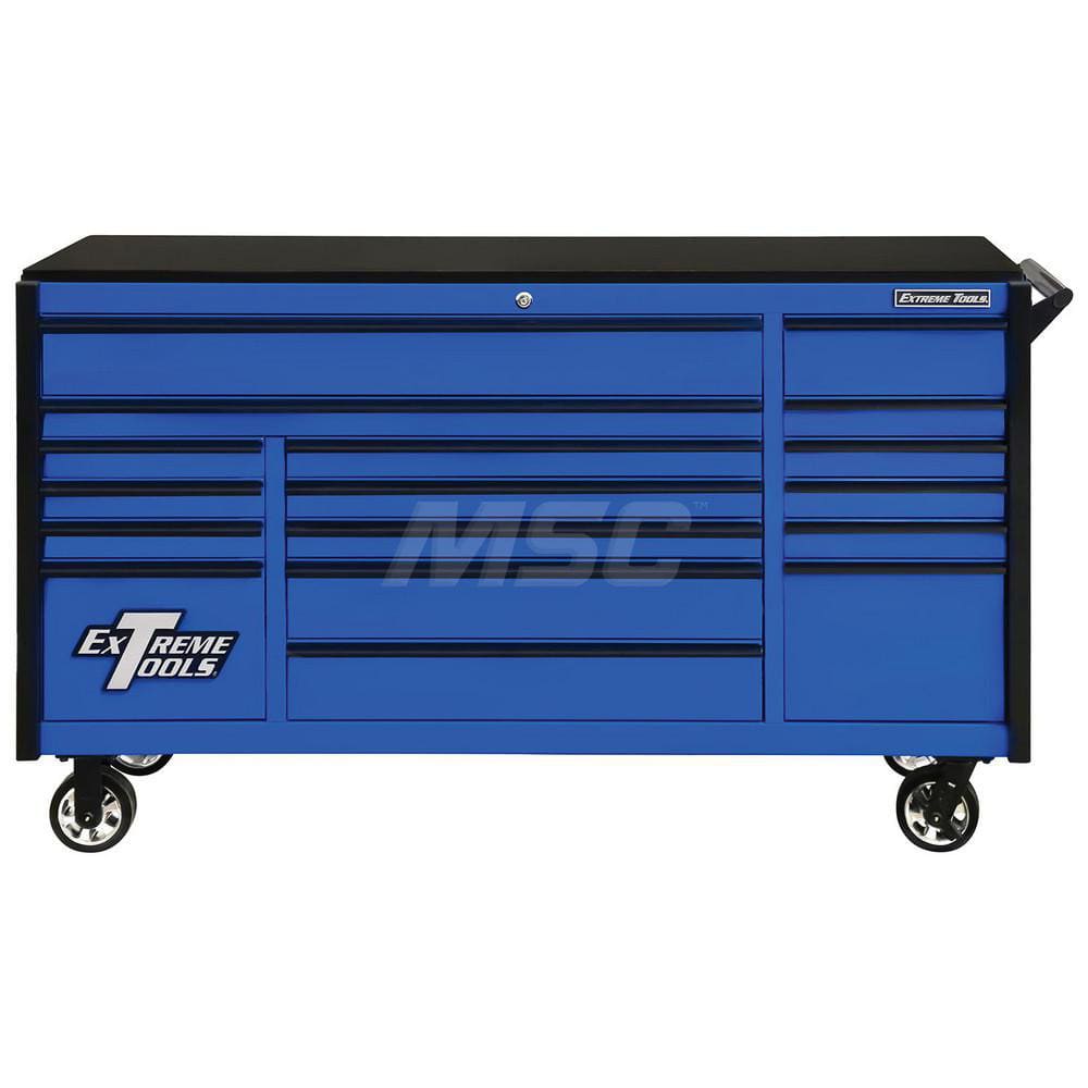 Tool Roller Cabinet: 17 Drawers Blue & Black