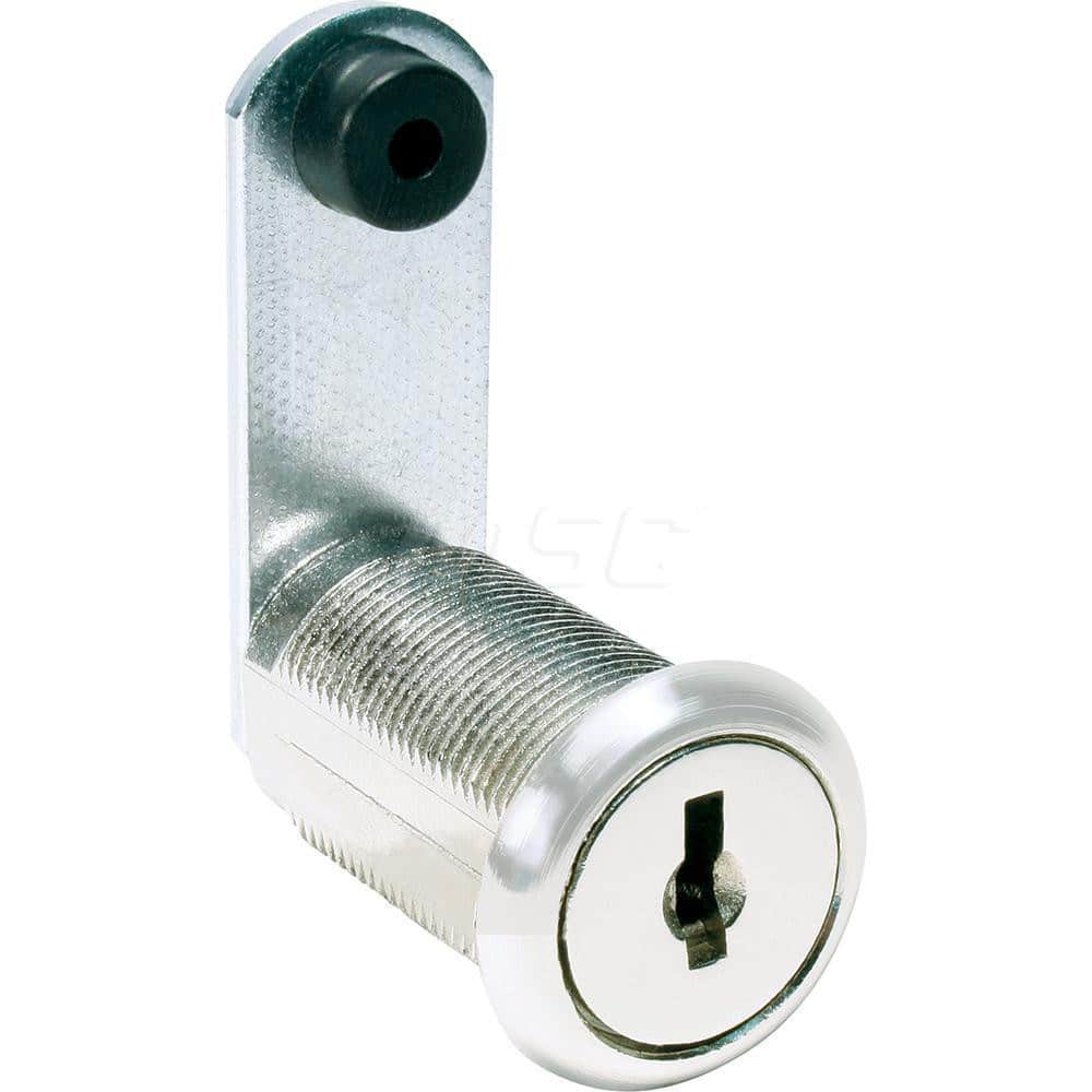 Camlocks, Side Latches & Pawl Latches; Lock Type: 4-Cam Locks all Openings Lock; Standard; All Purpose Cam Lock; Standard Cam Locks; Body Diameter: 0.7500; Body Diameter: .75; Key Type: Keyed Different; Maximum Thickness: 7/8; Fastening Style: Nut; Camloc