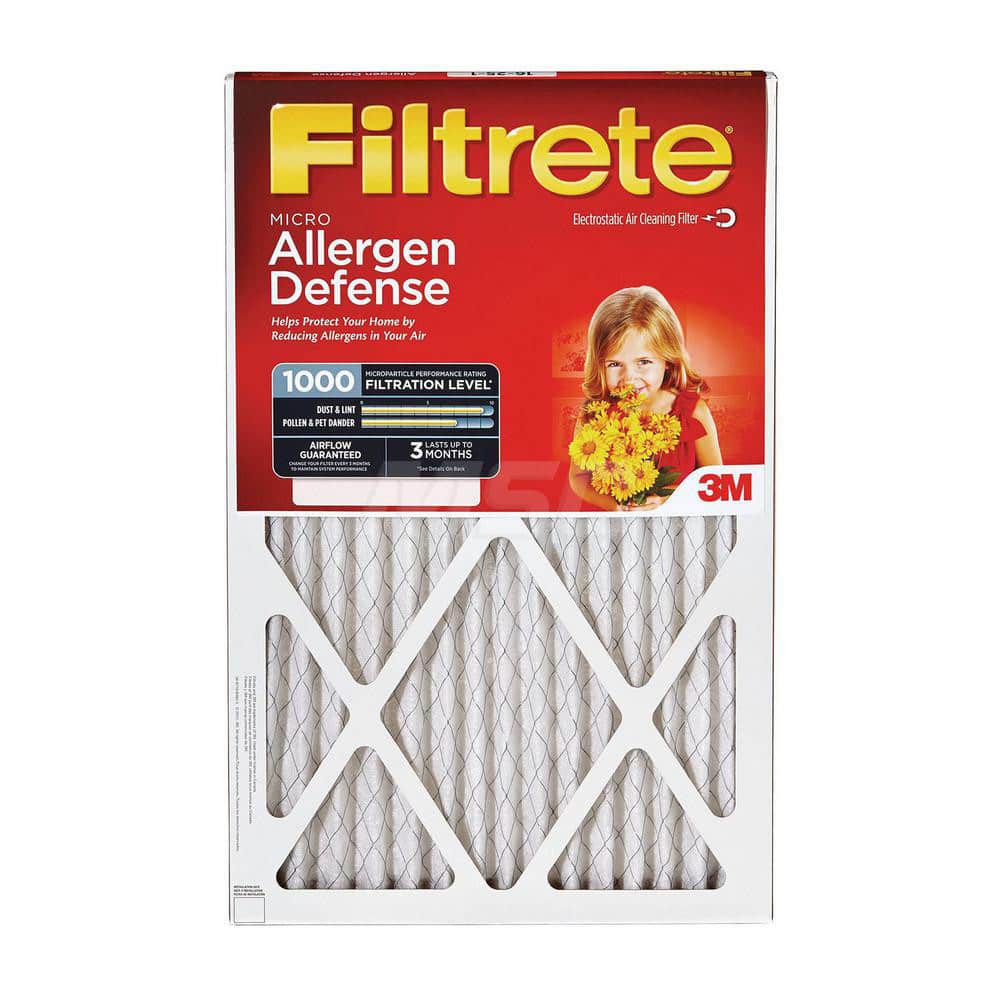 Pleated Air Filter: 16 x 25 x 1″, MERV 11, 88% Efficiency Polypropylene