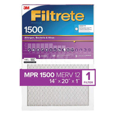 Pleated Air Filter: 14 x 20 x 1″, MERV 12, 90% Efficiency Polypropylene