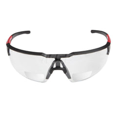 Magnifying Safety Glasses: +2.5, Clear Lenses, Anti-Fog & Scratch Resistant Black Frames, Half-Framed, Fixed Temple