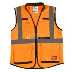 High Visibility Vest: 4X & 5X-Large Orange, Zipper Closure