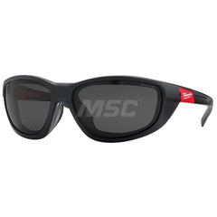 Safety Glass: Anti-Fog & Anti-Scratch, Plastic, Gray Lenses, Full-Framed Black Frame, Traditional