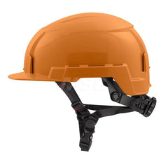 Hard Hat: Impact Resistant, Front Brim, Class E, 2-Point Suspension Orange, Polyethylene