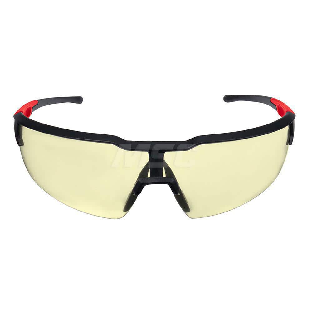 Safety Glass: Anti-Fog & Anti-Scratch, Plastic, Yellow Lenses, Half-Framed Black Frame, Traditional