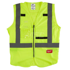 High Visibility Vest: 4X & 5X-Large Yellow, Zipper Closure