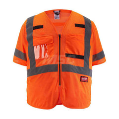 High Visibility Vest: Small & Medium Orange, Zipper Closure