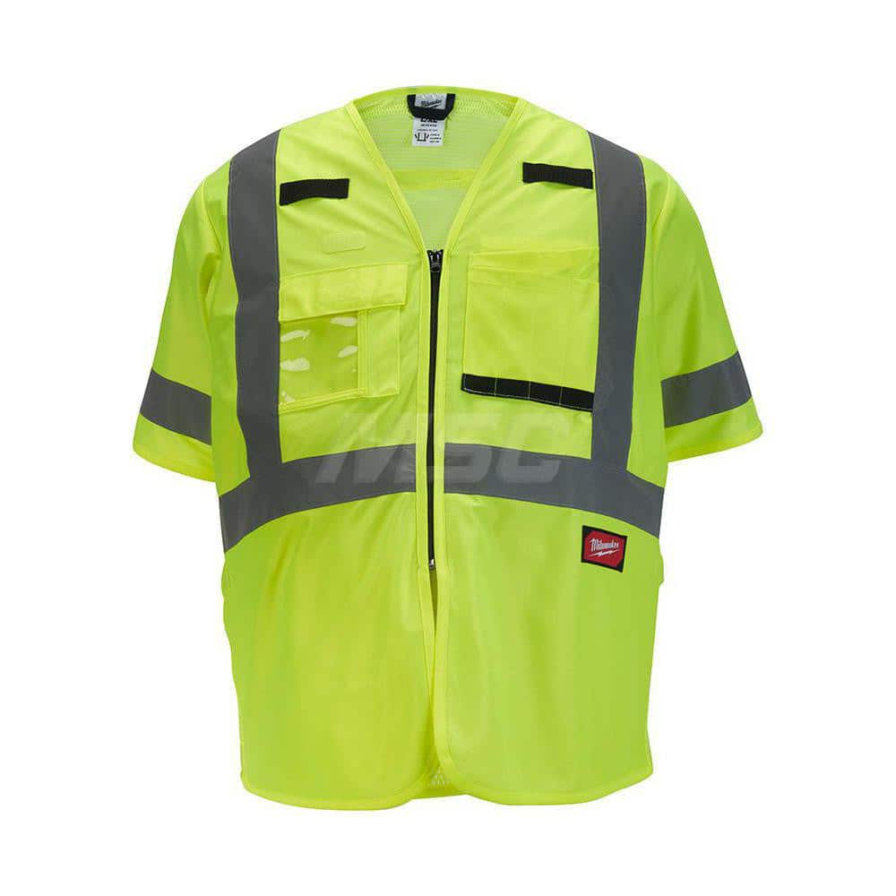 High Visibility Vest: Small & Medium Yellow, Zipper Closure