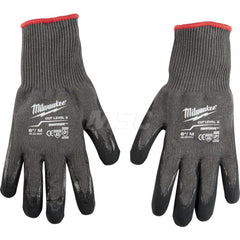 Cut, Puncture & Abrasive-Resistant Gloves: Size M, ANSI Cut A5, ANSI Puncture 0, Nitrile, Nylon Red & Black, Palm & Fingers Coated, Nitrile Lined, Nylon Back, Smooth Grip, ANSI Abrasion 0