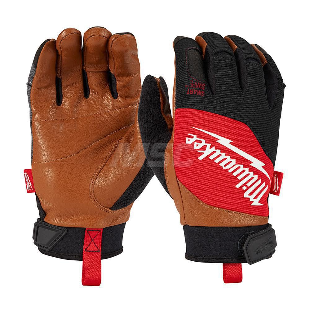 General Purpose Gloves: Size XL, Leather-Lined Brown, Smooth Grip