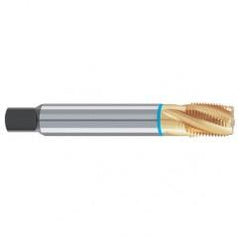 1/2-14 Dia. - 5 FL - Cobalt Spiral Flute Blue Ring Tap-TiN-25 Degree Helix - Exact Industrial Supply