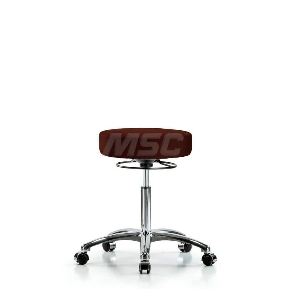 Lab Stool: Vinyl, 25″ Seat Width, 25″ Seat Depth Round Height