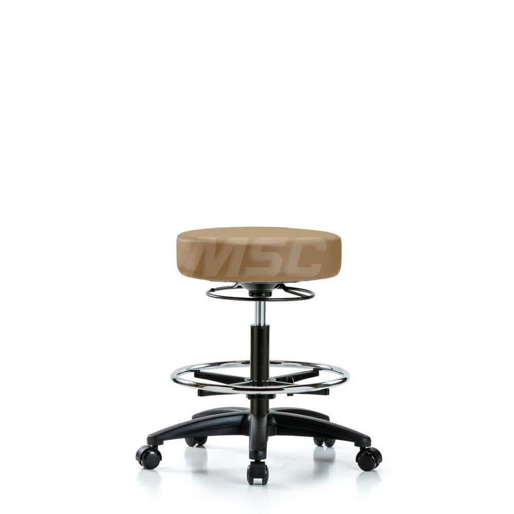 Lab Stool: Vinyl, 25″ Seat Width, 25″ Seat Depth Round Height