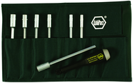 7 Piece - 5; 5.5; 6; 7; 8; 9 & 10mm Interchangeable Metric Nut Driver Blade Set in Canvas Pouch - Exact Industrial Supply