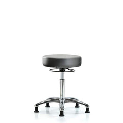 Lab Stool: Vinyl, 25″ Seat Width, 25″ Seat Depth Round Height