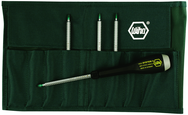 8 Piece - T6; T7; T8; T9; T10; T15; T20; T25 - ESD Safe Interchangeable Torx Blade Set in Canvas Pouch - Exact Industrial Supply
