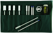 11 Piece - ESD Safe Interchangeable Blade Set - #10895 - Slotted 3.0-6.0; Phillips #0-2 & Inch 3/16-1/2" Nut Drivers In Canvas Pouch - Exact Industrial Supply