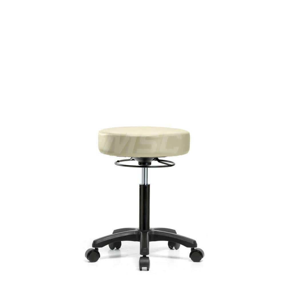 Lab Stool: Vinyl, 25″ Seat Width, 25″ Seat Depth Round Height