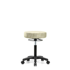 Lab Stool: Vinyl, 25″ Seat Width, 25″ Seat Depth Round Height