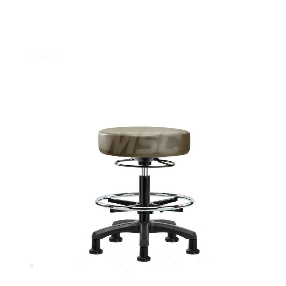 Lab Stool: Vinyl, 25″ Seat Width, 25″ Seat Depth Round Height