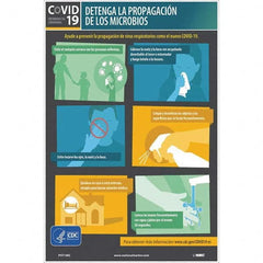 NMC - "DETENGA LA PROPAGACI\xD3N DE LOS MICROBIOS", 12" Wide x 18" High, Vinyl Safety Sign - Exact Industrial Supply