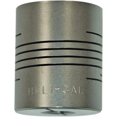 Heli-Cal - Flexible Coupling; Type: Clamp Hub ; Outside Diameter (Inch): 1 ; Overall Length (Inch): 2 ; Material: Aluminum - Exact Industrial Supply