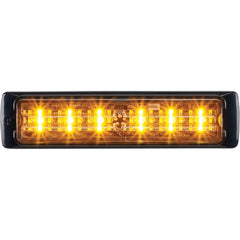 Federal Signal Corp - Emergency Light Assemblies; Type: Warning ; Flash Rate: Variable ; Mount: Surface ; Color: Black and Amber ; Power Source: 12-24V DC ; Overall Height (Decimal Inch): 1.3000 - Exact Industrial Supply