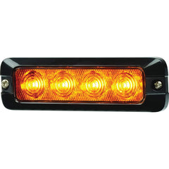 Federal Signal Corp - Emergency Light Assemblies; Type: Warning ; Flash Rate: Variable ; Mount: Surface ; Color: Black; Amber ; Power Source: 12 Volt DC ; Overall Height (Decimal Inch): 1.2800 - Exact Industrial Supply
