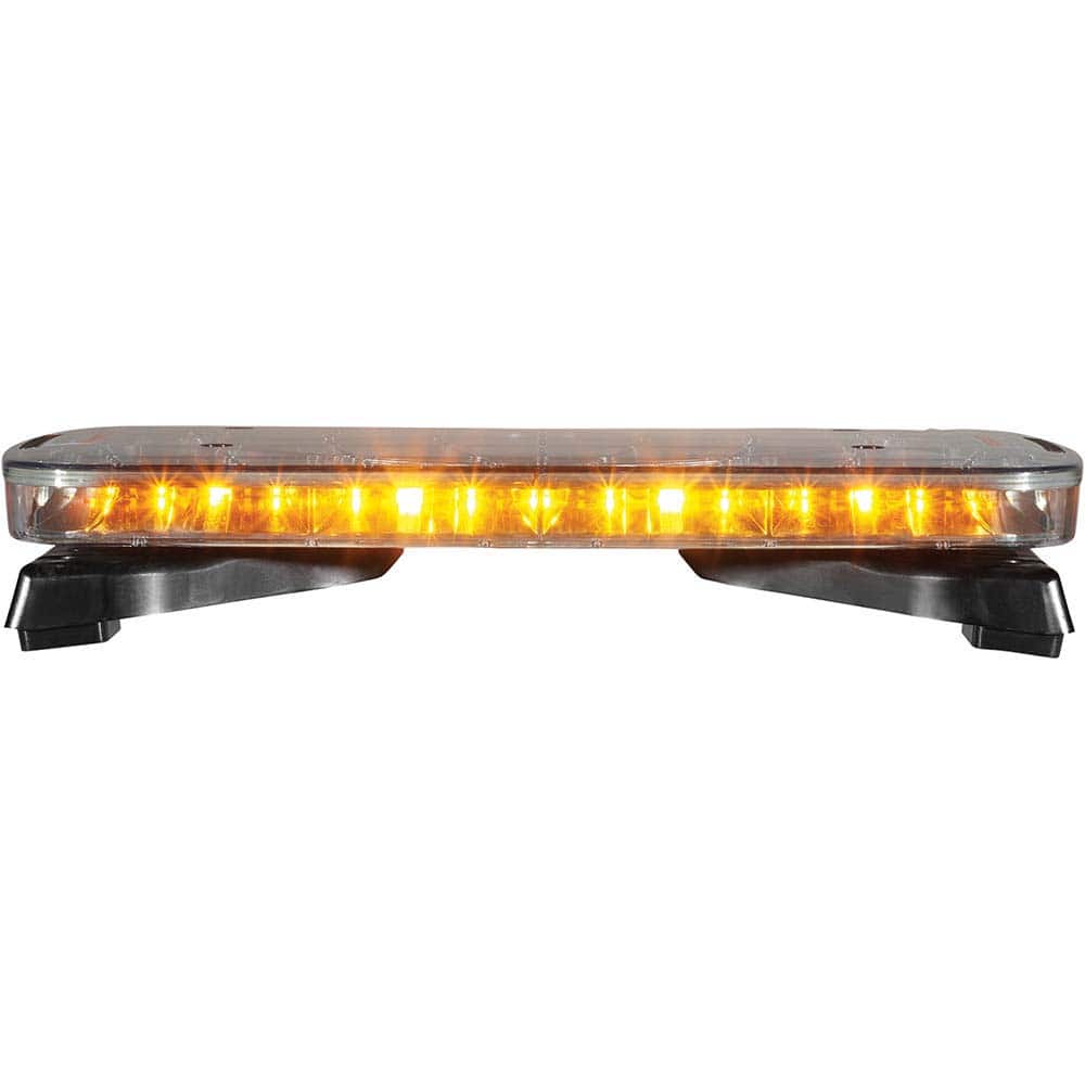 Federal Signal Corp - Emergency Light Assemblies; Type: Lightbar ; Flash Rate: Variable ; Mount: Flat Mount ; Color: Black; Amber ; Power Source: 12 Volt ; Overall Height (Decimal Inch): 1.8000 - Exact Industrial Supply