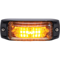 Federal Signal Corp - Emergency Light Assemblies; Type: Warning ; Flash Rate: Variable ; Mount: Surface ; Color: Black; Amber ; Power Source: 12 Volt DC ; Overall Height (Decimal Inch): 1.4000 - Exact Industrial Supply
