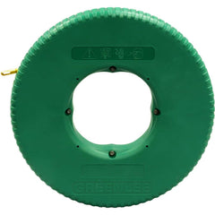 Greenlee - Fish Tape; Tape Type: Fish Tape ; Material: Fiberglass ; Overall Length (Feet): 100 ; Tape Width (Inch): 11/64 ; Tape Width (Decimal Inch): 11/64 ; Tape Thickness (Inch): 11/64 - Exact Industrial Supply