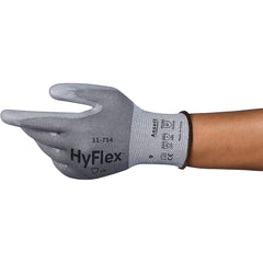 Cut-Resistant Gloves: ANSI Cut A4, Nitrile Gray, Palm & Fingers Coated, Nylon, Spandex & Stainless Steel Lined