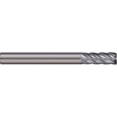 Corner Radius End Mill: 0.1181″ Dia, 0.2362″ LOC, 5 Flutes, Solid Carbide 38 ° Helix, Bright/Uncoated, Corner Radius End