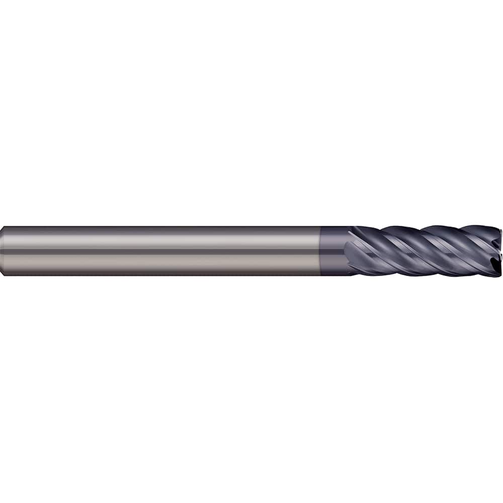 Corner Radius End Mill: 0.1181″ Dia, 0.2362″ LOC, 5 Flutes, Solid Carbide 38 ° Helix, nACRo Coated, Corner Radius End