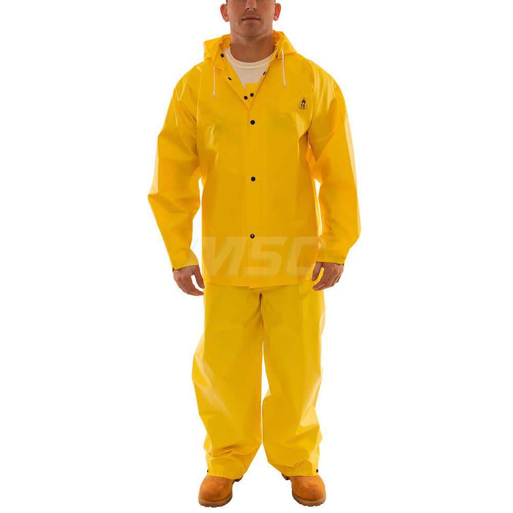 Suit with Bib Overalls: Size S, ASTM D6413, Yellow, PVC