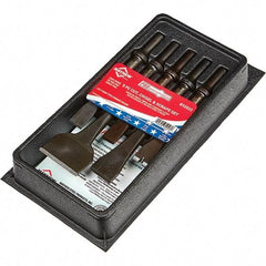 Mayhew - 1-1/8" Head Width, 8-1/2" OAL, Chisel & Scraper Set - Round Drive, Round Shank, Steel - Exact Industrial Supply