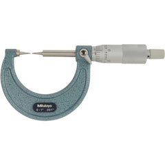 0-1″ Measuring Range-0.001″ Graduation - Ratchet Thimble - Carbide Face - Point Micrometer - Exact Industrial Supply