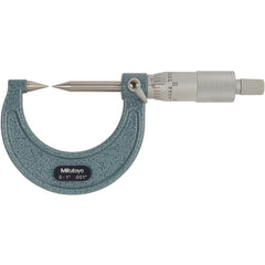 0-1″ Measuring Range-0.001″ Graduation - Ratchet Thimble - High Speed Steel Face - Point Micrometer - Exact Industrial Supply
