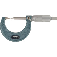 0-1″ Measuring Range-0.001″ Graduation - Ratchet Thimble - Carbide Face - Point Micrometer - Exact Industrial Supply