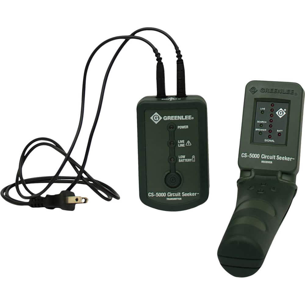 Greenlee - Electrical Test Equipment Combination Kits; Kit Type: Circuit Tracer Kit ; Maximum Voltage: 600 ; Number of Pieces: 9 ; Display Type: LED ; Includes: AC Plug Adapter; Carrying Case; (2) Extension Leads; (2) Alligator Clips; AC Blade; Receiver; - Exact Industrial Supply