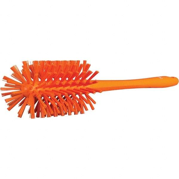 Vikan - 3-1/2" Diam Polyester Bottle Brush - 16-7/8" OAL, 6-1/4" Head Length, Polypropylene Handle - Exact Industrial Supply