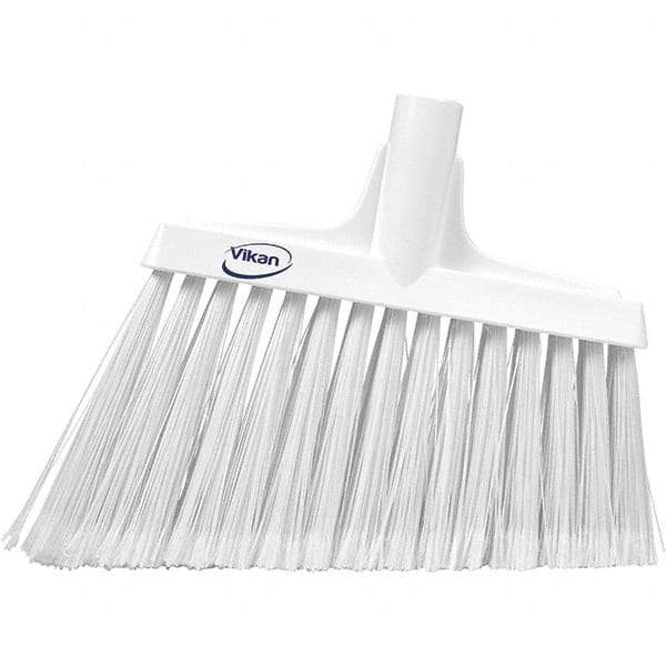 Vikan - 11-1/2" Wide, White Polyester Bristles, Angled Broom - Flagged, Water Resistant - Exact Industrial Supply