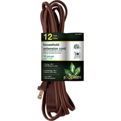 GoGreen Power - Power Cords; Cord Type: Replacement Cord ; Overall Length (Feet): 12 ; Cord Color: Brown ; Amperage: 13 ; Voltage: 125 ; Wire Gauge/Number of Conductors: 16/2 - Exact Industrial Supply