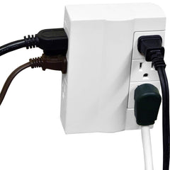 GoGreen Power - Electrical Outlet Adapters; Adapter Type: Wall Tap ; Amperage: 15 ; Voltage: 125 ; Number of Outlets: 6 ; Adapter Color: White ; Adapter Overall Length (Decimal Inch): 5.45 - Exact Industrial Supply