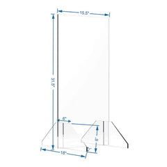 Ability One - Office Cubicle Partitions; Type: Protection Screen ; Width (Inch): 15.5 ; Height (Inch): 31.5 ; Color: Clear ; Material: Plastic ; Mount Type: Base Mount - Exact Industrial Supply