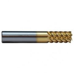 7/16 TuffCut SS 6 Fl High Helix TiN Coated Non-Center Cutting End Mill - Exact Industrial Supply