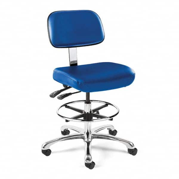 Task Chair: Vinyl, Blue Swivel