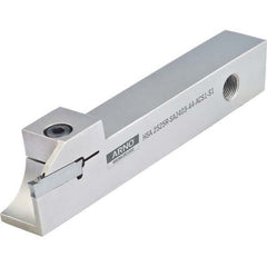 Arno - 1.28" Max Depth, 0.118 to 2.559" Width, External Left Hand Indexable Grooving/Cutoff Toolholder - Exact Industrial Supply
