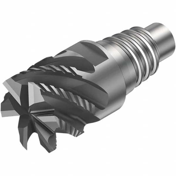 Square End Mill Heads; Mill Diameter (Inch): 1/2; Mill Diameter (Decimal Inch): 0.5000; Number of Flutes: 4; Length of Cut (mm): 7.00; Connection Type: E12; Overall Length (mm): 7.00; Material: Solid Carbide; Finish/Coating: AlTiN; Cutting Direction: Righ